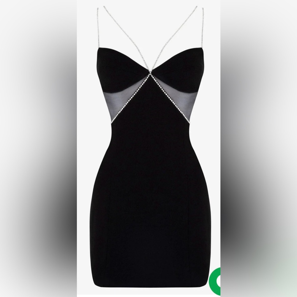 Heiress Beverly Hills Black Diamanté strap cutout dress.  Size Small